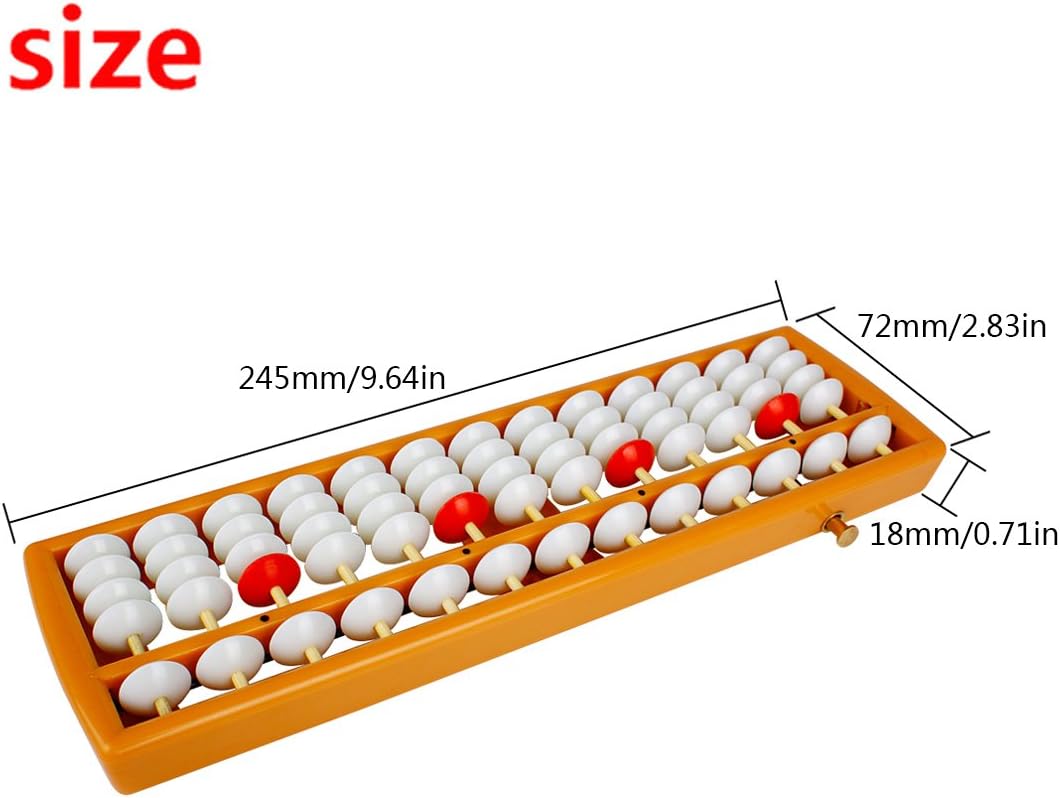 Larcele Bead Arithmetic Counting Abacus with Reset Button,13 Column SP-02 (Black 2)
