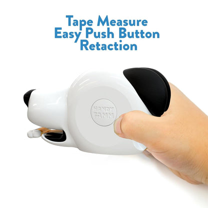 Handy Famm Roscoe the Dog 4-in-1 Kids Tape Measure with Adjustable Level Eye, Angle Finder & Eraser Ears – Montessori STEM Educational Toy for Children Ages 3+, Real Measuring Tool for Learning