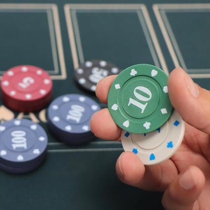 400Pc Numbered Fake Poker Chips Mahjong Chips 4g Light Weight Plastic Counting Chips Value Price Account Counters,Mini Trave Poker Blackjack Sets for Beginner,2 Decks Playing Cards Denominations Games