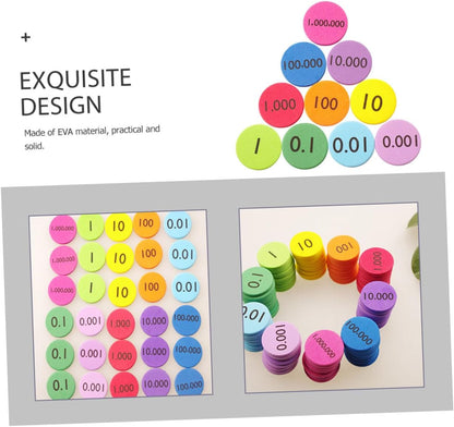 NUOBESTY 300Pcs Eva Value Disks for Math Learning Non Slip Place Value Disks for Counting Arithmetic Practice Wear Resistant Educational Manipulatives