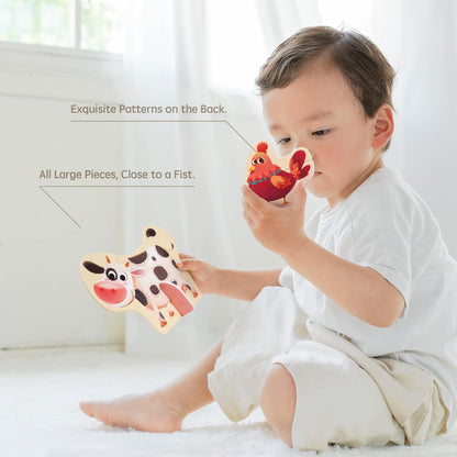 Toi 6 Packs Large Piece Toddler Jigsaw Puzzles for Kids Aged 2.5+, Animal Shaped Floor Puzzles for Beginner, Preschool Learning Game for Boys Girls, Traffic