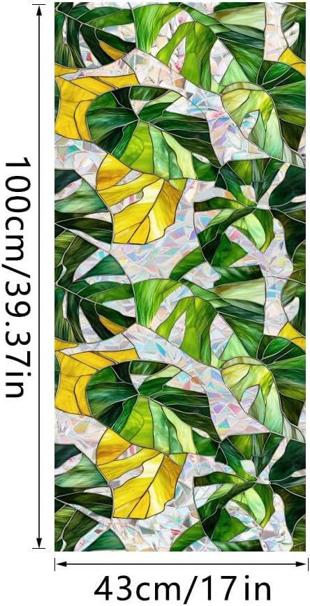 Flower Stained Glass Window Film Decorative Static Cling Stickers Sun Blocking Privacy Decals for Home Car White Lily