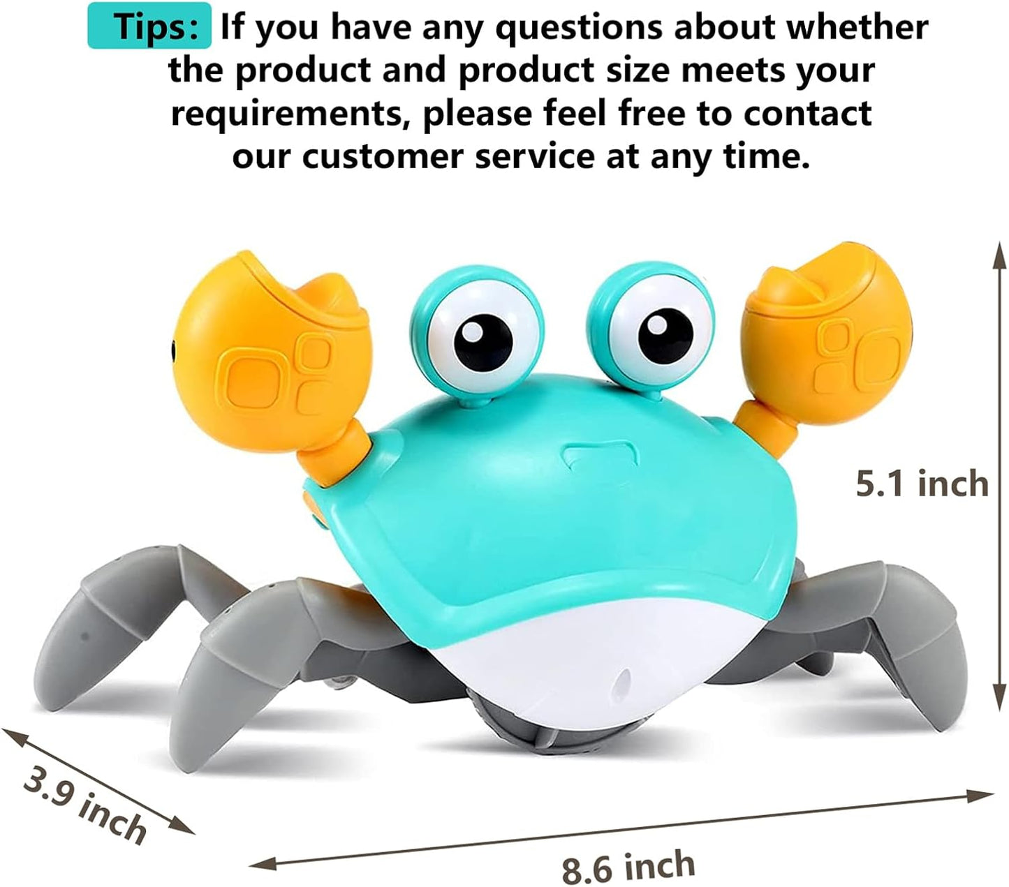 Crawling Crab Gear Set Toy - Tummy Time Musical Crab Toys Stacking & Building Blocks Educational STEM Game for Toddlers & Kids 3-5, 1 2 3 Yr Old Birthday Gift Christmas Stuff for 0-36 Month Boys Girls