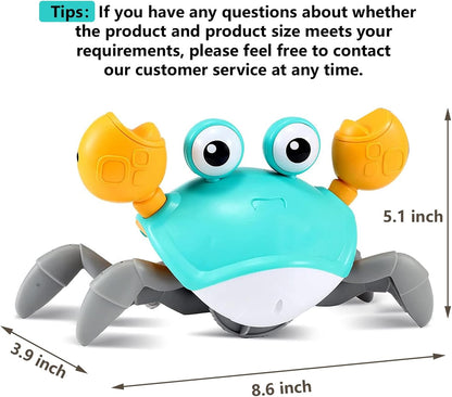 Crawling Crab Gear Set Toy - Tummy Time Musical Crab Toys Stacking & Building Blocks Educational STEM Game for Toddlers & Kids 3-5, 1 2 3 Yr Old Birthday Gift Christmas Stuff for 0-36 Month Boys Girls