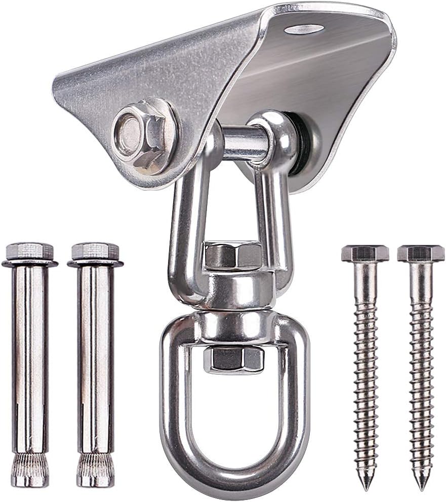 SELEWARE Anti-Squeaking Swing Hanger Stainless Steel Swing Set Hook Ceiling Mount Bracket for Hammock Chair Toddler Swing Yoga Swing Punching Bag 2 Packs