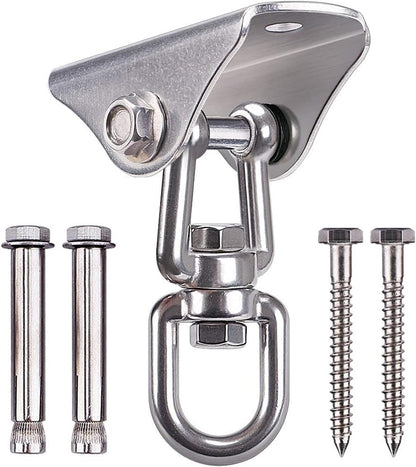 SELEWARE Anti-Squeaking Swing Hanger Stainless Steel Swing Set Hook Ceiling Mount Bracket for Hammock Chair Toddler Swing Yoga Swing Punching Bag 2 Packs