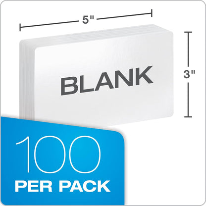 Oxford Dry Erase Index Cards, 3x5 Ruled, Reusable Flash Cards, Double Sided Dry & Wet Erase Cards for Gaming, Study or Vocabulary, 100-Pack (63512)