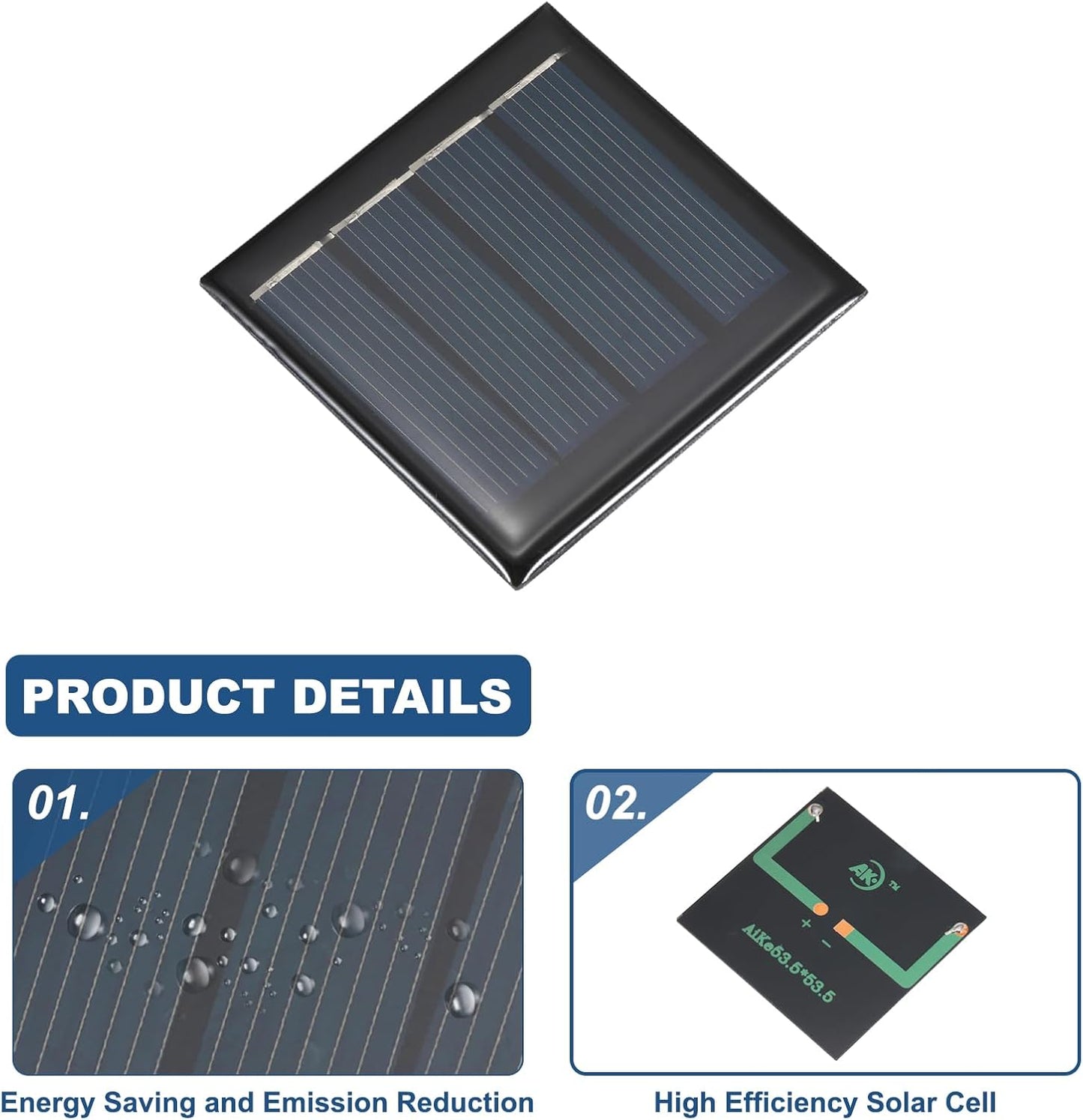 MECCANIXITY 10PCS 2V 0.08W 0.04A Mini Solar Panels for Solar Power, Small Solar Photovoltaic Cells Charge DIY Electric Toy Materials Solar System Kits, 1.57" x 1.57"