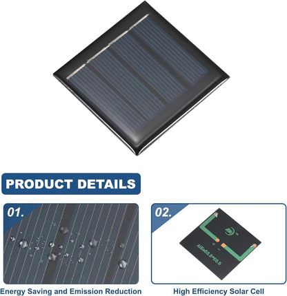 MECCANIXITY 10PCS 2V 0.08W 0.04A Mini Solar Panels for Solar Power, Small Solar Photovoltaic Cells Charge DIY Electric Toy Materials Solar System Kits, 1.57" x 1.57"