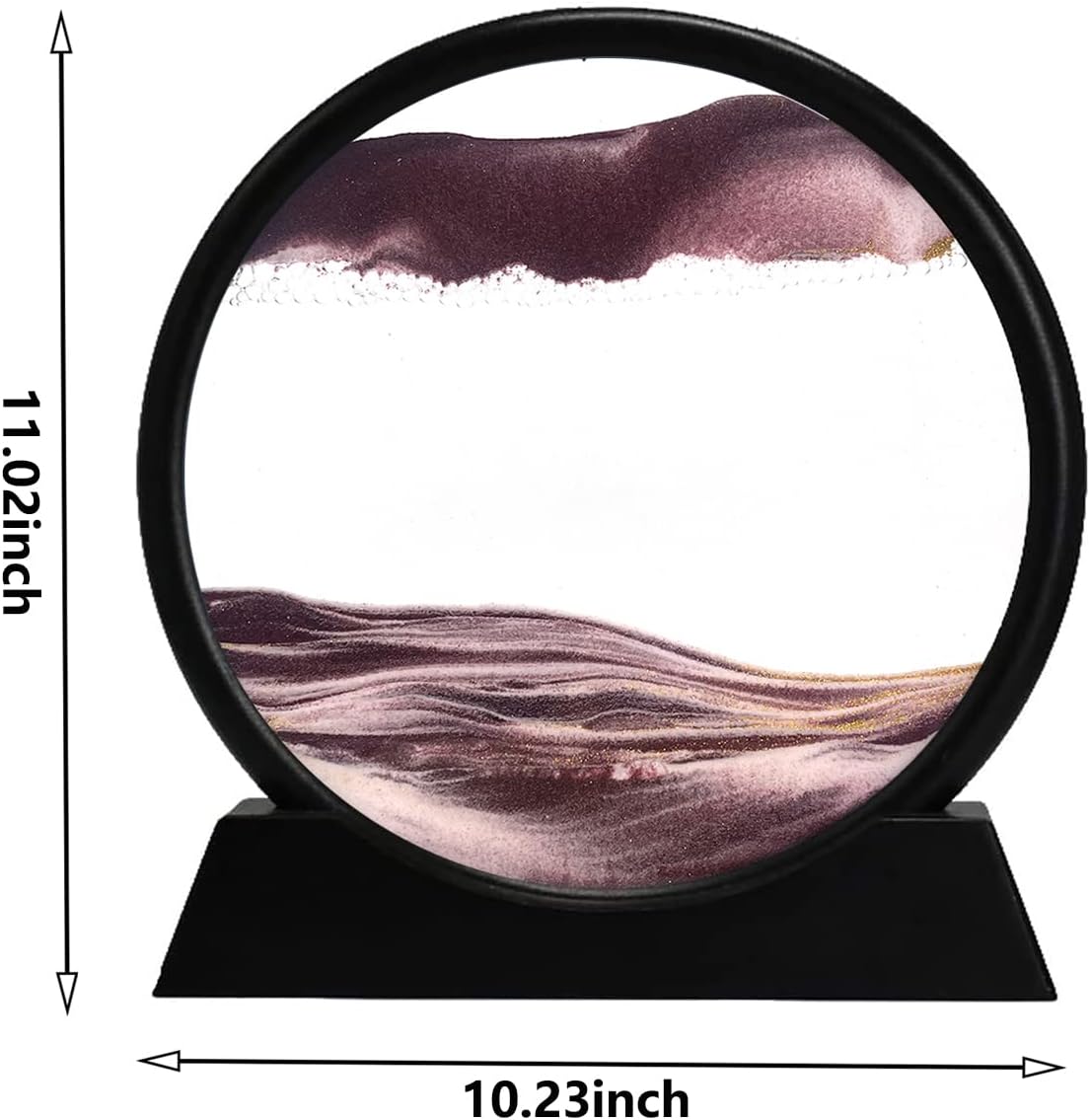 rysnwsu 3D Dynamic Sand Art Liquid Motion, Moving Sand Art Picture Round Glass 3D Deep Sea Sandscape in Motion Display Flowing Sand Painting Relaxing Desk Toys (Blue, 12'')