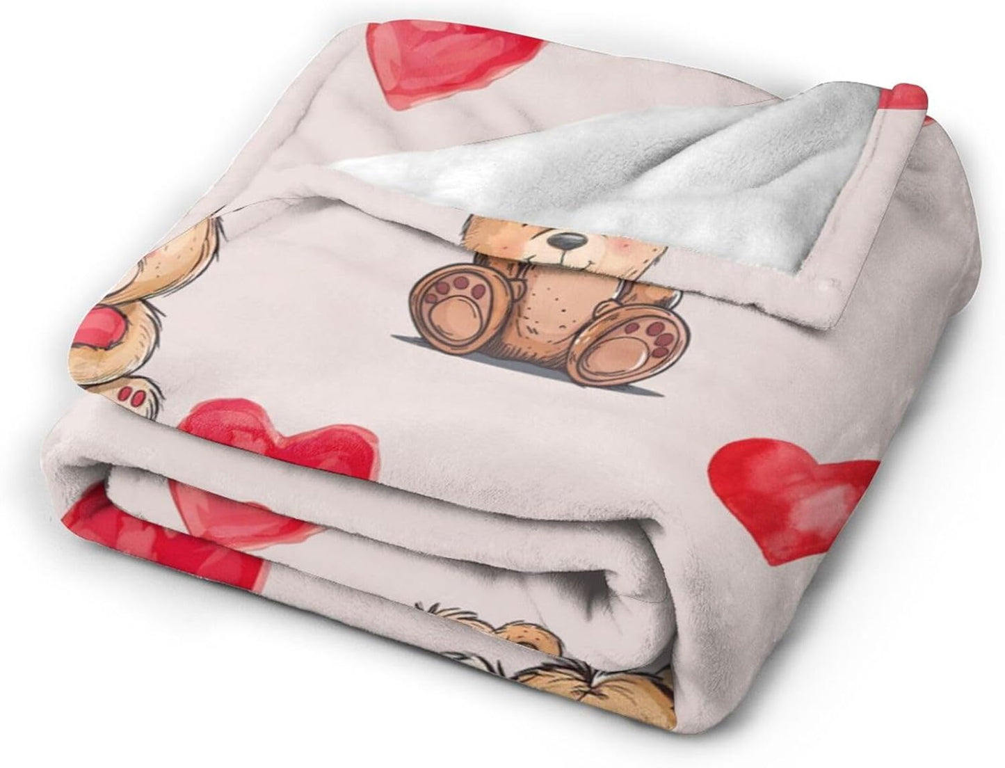 Bear Print Blanket Cute Baby Bear Fleece Throw Blanket Fuzzy Plush Super Soft Cozy Warm Decor Blanket Toddler Nursery Gifts for Boys Girls Kids Adult Men Women 40"x50"