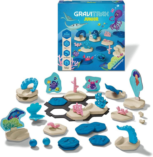 Ravensburger GraviTrax Junior Extension Ocean - Marble Run, STEM and Construction Toys for Kids Age 3 Years Up - Kids Gifts
