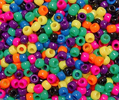 JOLLY STORE Crafts - Pony Beads, Easy-to-Use Reusable Jewelry-Making/Bracelet Beads for Art, Craft Decorations & More, 9 x 6 mm, Crafted in The USA, Opaque Tan, 500 pcs (Pack of 1)