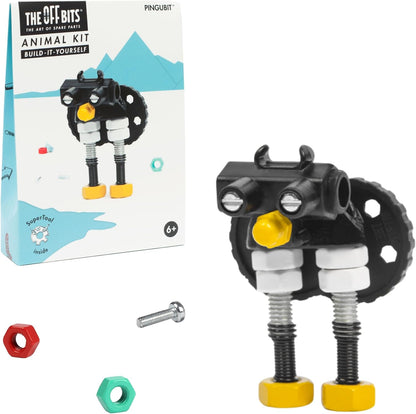 The OFFBITS Offbits Animal Kit - Pingubit, Penguin Model Size Kit with Super Tool + Online Community Unlocking Code, Black, Yellow, Grey, Small (Black Penguin)