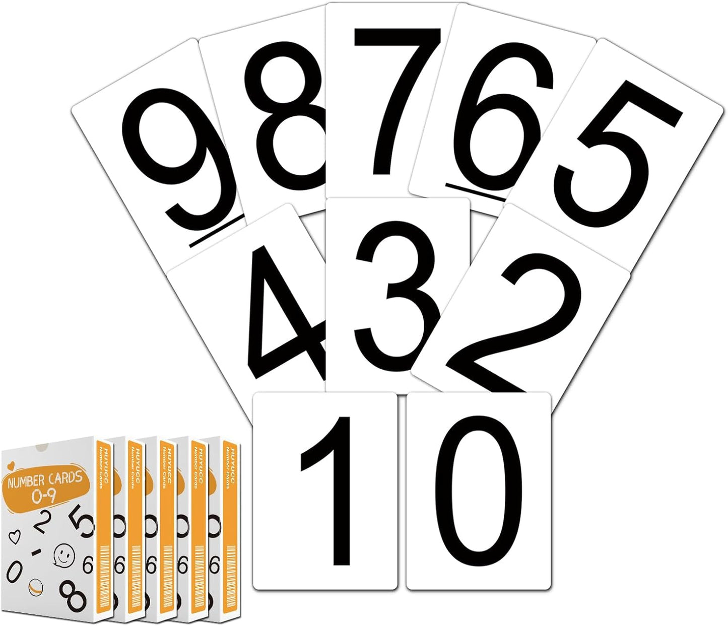 Number Cards for Classroom Supplies, Blank Deck Number Cards 0-9 Set of 55
