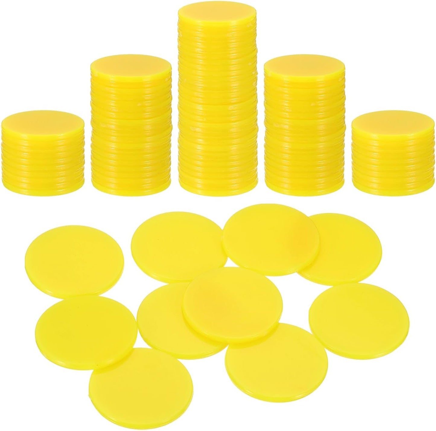 uxcell 100Pcs 1 Inch Poker Chips, Plastic Bingo Chips Learning Counters Counting Counters Disks Markers Opaque Game Tokens for Game Play Math Counting, Purple, Flat