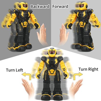 Remote Control Robot for Kids,Intellectual Gesture Sensor Programmable Robots with Infrared Controller Early Education Toys can Dance Sing Walk,Best Gift for Children (Blue/White)