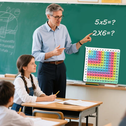 Multiplication Learning Board, 12x12 Multiplication Tables, Push Bubble Sensory Classroom & Home Learning Multiplication Chart Tool，Fidget Game for Teachers to Create a Variety of Math Operations