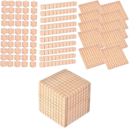 Gazechimp Montessori DIY Wooden Base Ten Blocks Math Manipulative Early Math Learning, Package C