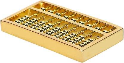Akozon Mini Brass Abacus, 9 Gears Chinese Math Calculating Tool, Ideal for Kids, Adults and Abacus Collection, 1.5-inch
