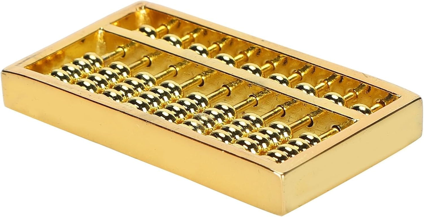 Zerodis Mini Brass Abacus, Chinese Math Calculating Tool, Exquisite Craftsmanship, 1.5in, for Kids and Adults Collection