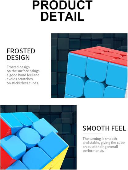 3x3x3 Speed Cube,Stickerless Magic Cube,Smooth Turning Puzzle Box with Anti-Sticky Design,The Most Educational Toy to Effectively Improve Your Child's Concentration and Responsiveness