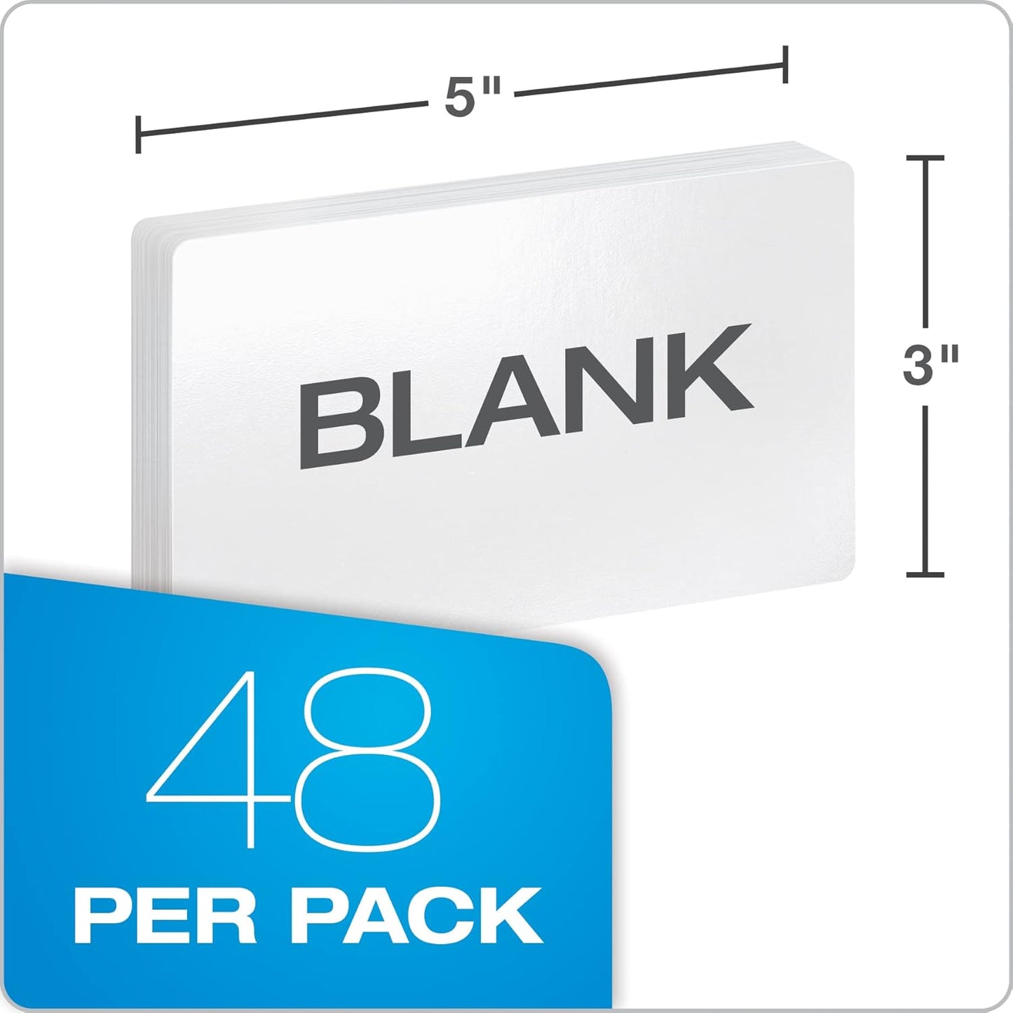 Oxford Dry Erase Index Cards, 3x5 Blank, Reusable Flash Cards, Double Sided Dry & Wet Erase Cards for Gaming, Study or Vocabulary, 48-Pack (63518)