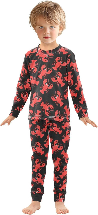 ALAZA Shark Starfish Palm Tree 2 Piece Pajama Set Long Sleeve Top and Pants Sleepwear Unisex - Colors A