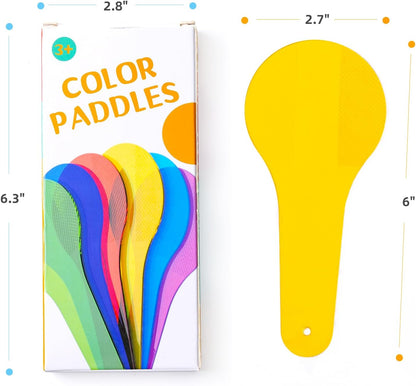 18 Pcs Color Paddles - 60 Pieces 3D Shapes for Teaching - Engaging Color Mixing Toy for Kids
