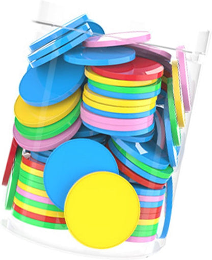 100 x 25mm Counting Chips Math Counters for Teaching Children, Lightweight Educational Manipulatives with Storage Box, Early Childhood Math Learning Accessory- Red