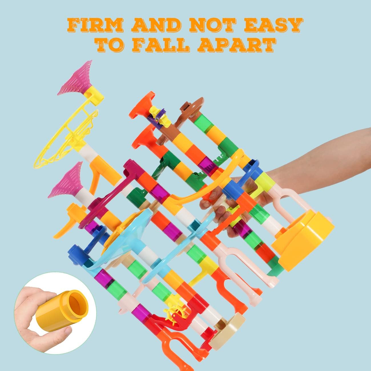 MaxTronic Marble Run Toy, 110pcs Marble Maze Kit STEM Educational Learning Toy for Kids, Mable Race Construction Railway Building Blocks with 60 Marbles Birthday Gift for Boys Girls 3-12 Years Old
