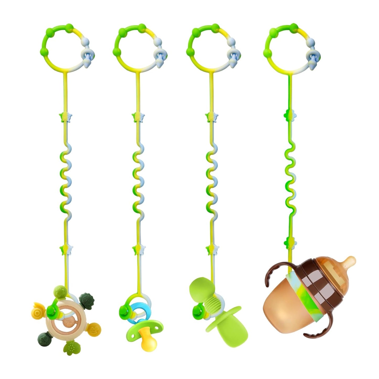 Toy Straps for Baby,RTMOK Silicone Setpacifier Clip,Applies to Car Seat Toy,Teether Toy,High Chair,Stroller Accessories,Baby Toy Clips,Cribs,Rocking Chair