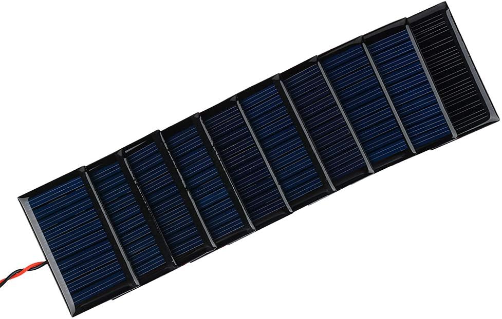 10Pcs 5V 30mA Mini Solar Panels for Mini Solar Cells DIY Electric Toy Materials Photovoltaic Cells Solar DIY System Kits 2.08"x1.18"(5V 30mA 53mmx30mm)