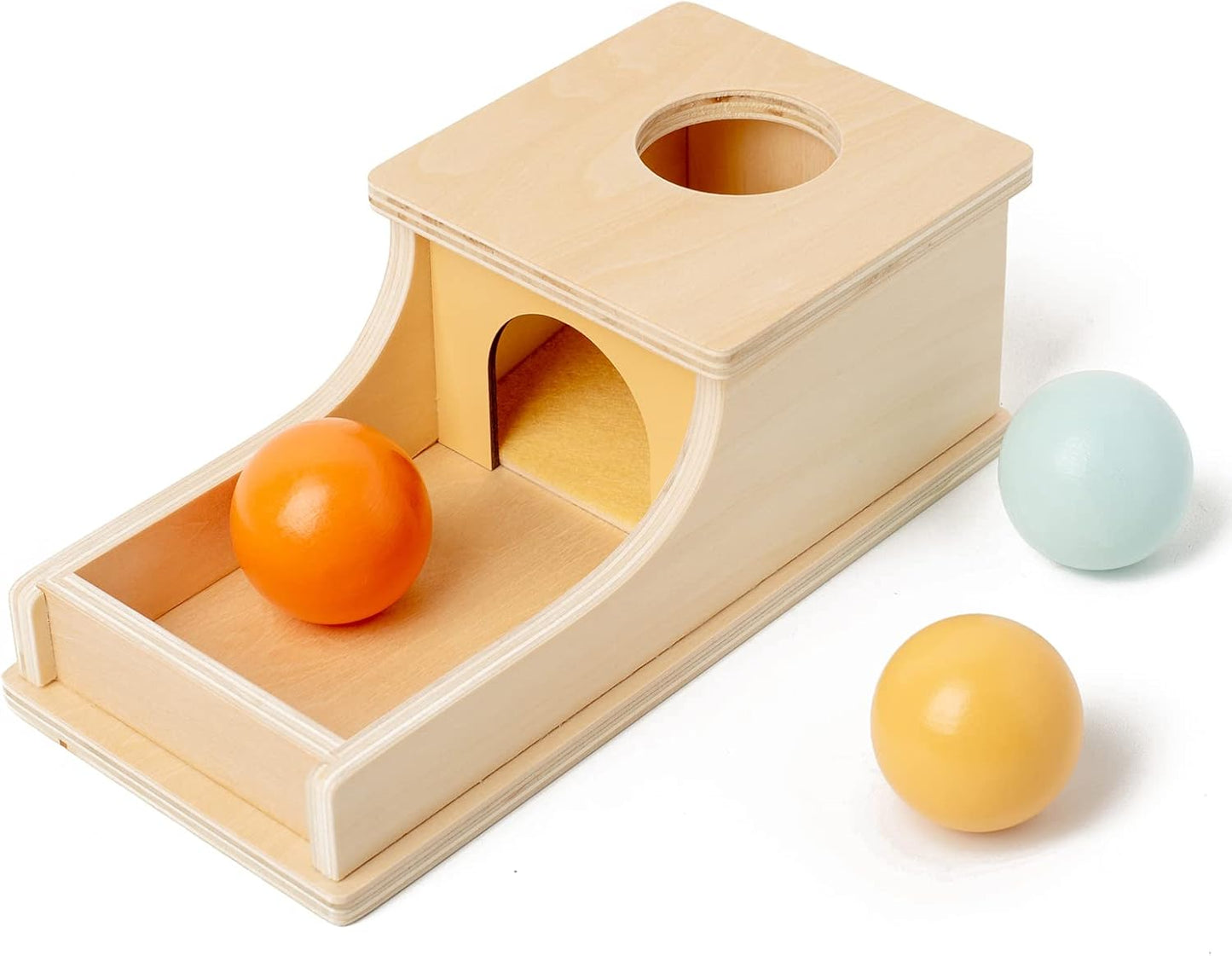 Busy edition Montessori Toys for Babies 6-12 Months Object Permanence Box Wooden Ball Drop Toy Play for 6 Month 1 2 3 Year Old Toddlers Infant Early Age Toy