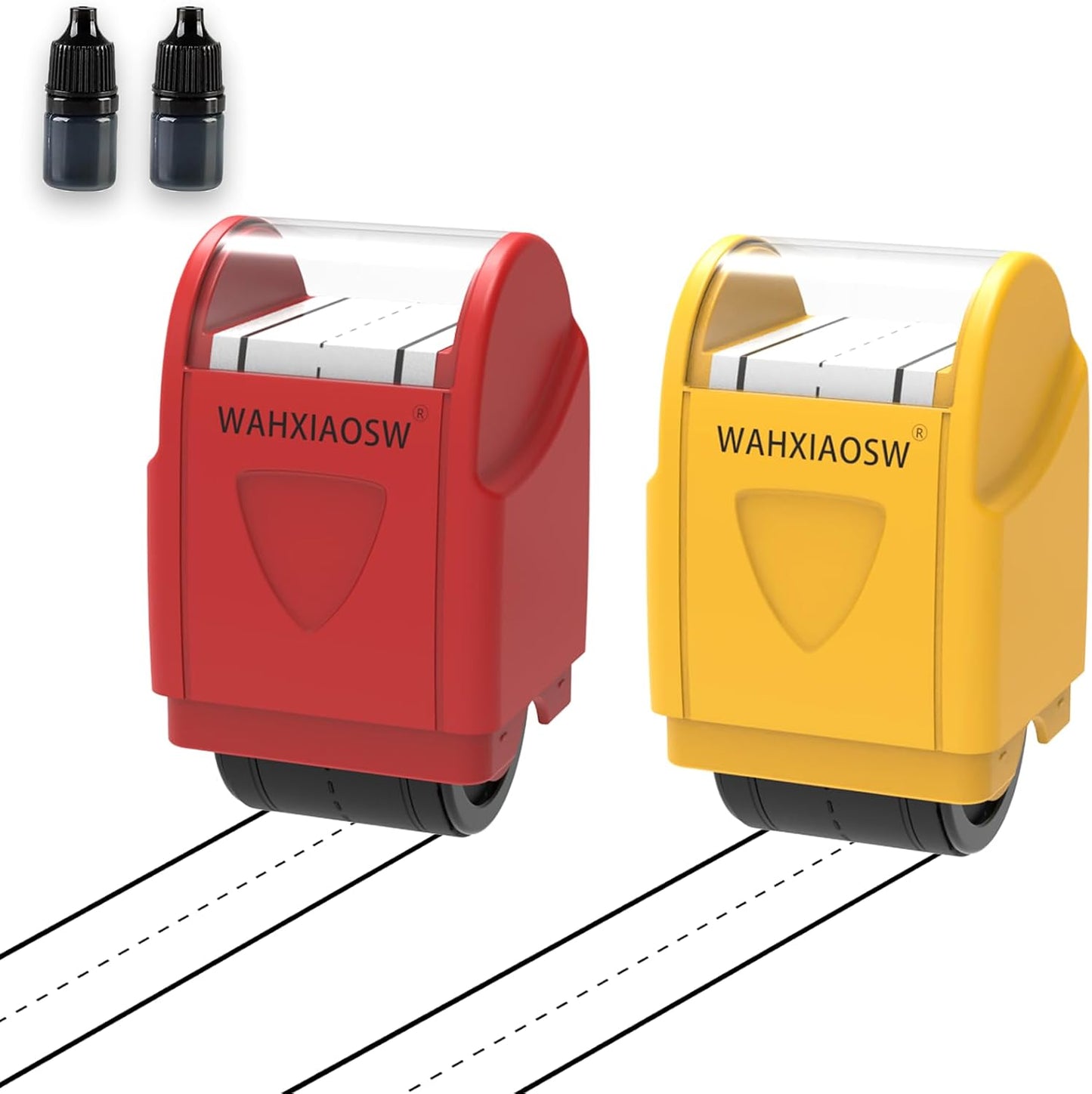 Handwriting Lines Stamp Roller Self-Inking Line Rolling Stamps Handwriting Practice Tool for Teachers Kids Kindergarten (Yellow)