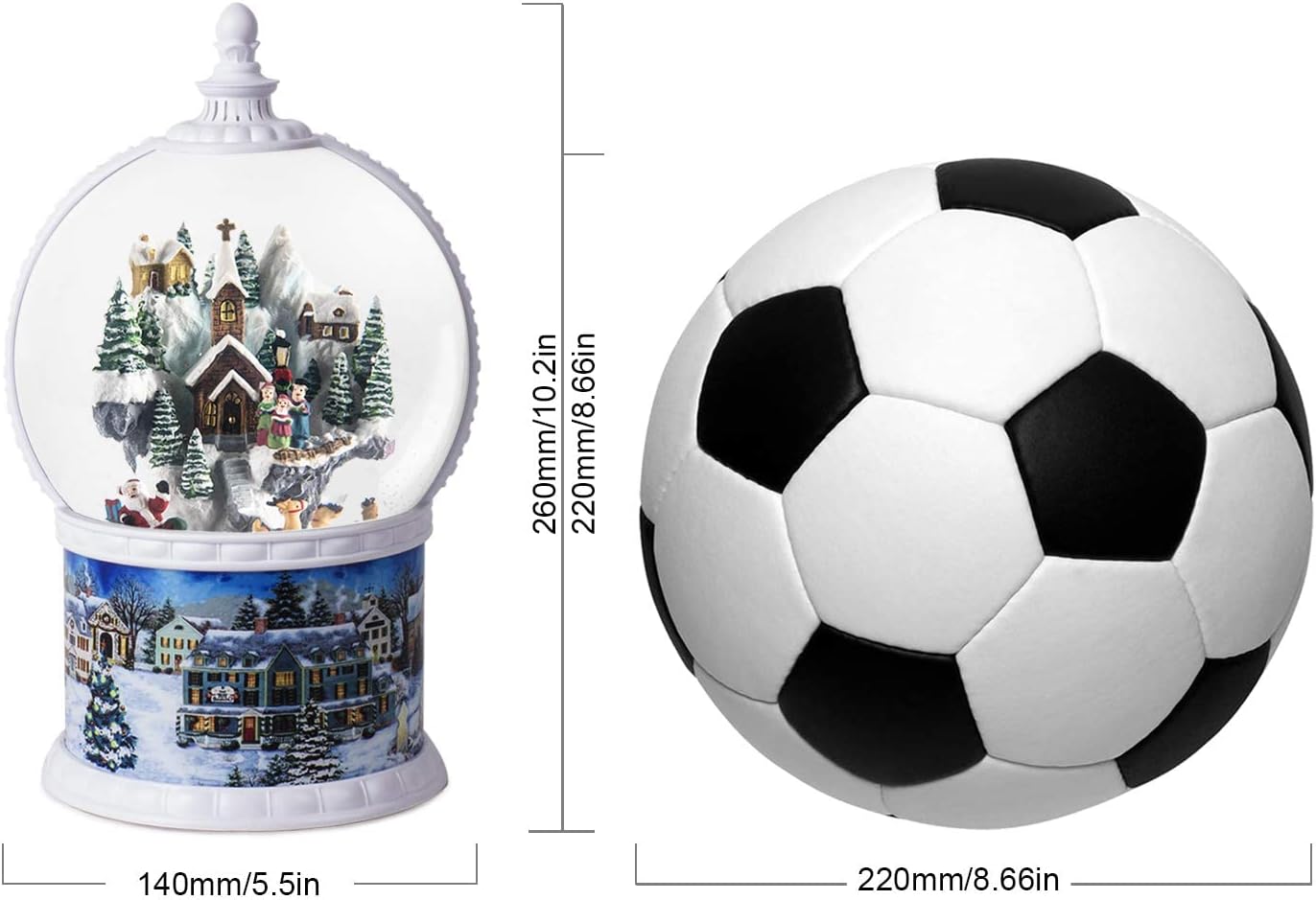 Christmas Lantern Snow Globe, Lighted Musical Snowman Lantern with Swirling Glitter, 10.5'' Christmas Snowing Lantern, USB & Battery Operated with Timer, Vintage Holiday Tabletop Decor
