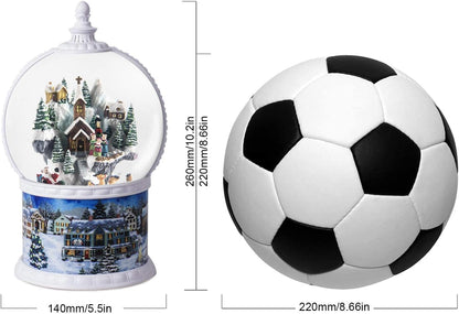 Christmas Lantern Snow Globe, Lighted Musical Snowman Lantern with Swirling Glitter, 10.5'' Christmas Snowing Lantern, USB & Battery Operated with Timer, Vintage Holiday Tabletop Decor