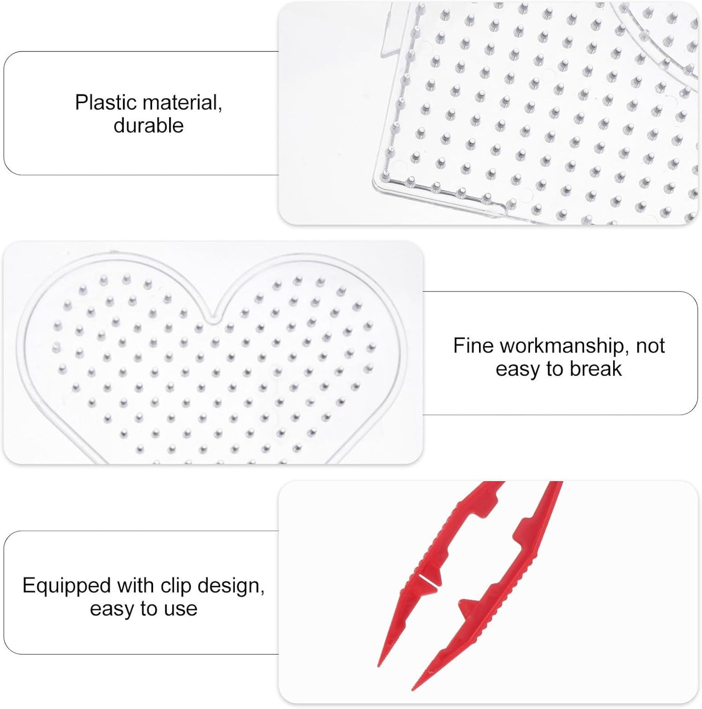 GALPADA 14Pcs Fuse Beads Boards Set with Interlocking Plastic Pegboards and Tweezers Kids Craft Beading DIY Educational Tool for Creative Projects