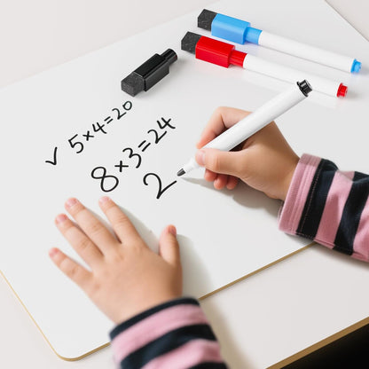 Nicpro Dry Erase Board with Lines 12 x 16 in, 2 Pack Kid Double Sided Lined White Board Dry Erase with 8 Pens, 2 Eraser, Small Learning Whiteboards for Kids, Students, Homeschool Essentials Supplies