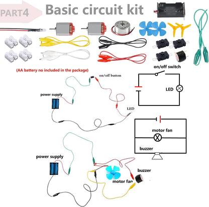 Delinx STEM Science Kit, Magnets Learning,Basic Circuit Learning,Fruit Battery Experiment,Green Alternative Energy Lab Kits, Physic Electricity Educational Project for Kids & Teens,Girls & Boys