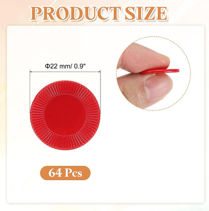 uxcell 64Pcs Plastic Poker Chips, 0.9 Inch Mini Bingo Chips Learning Counters Counting Counters Disks Markers Opaque Game Tokens for Game Play Math Counting, Red, Pattern