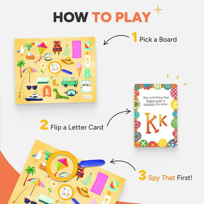 Kidrox Squad Alphabet Flashcards for Kids – 26 Slide-Reveal Cards in English & Spanish | Magic Pull-Tab Bilingual Learning Game for Toddlers & Preschoolers Age 3+