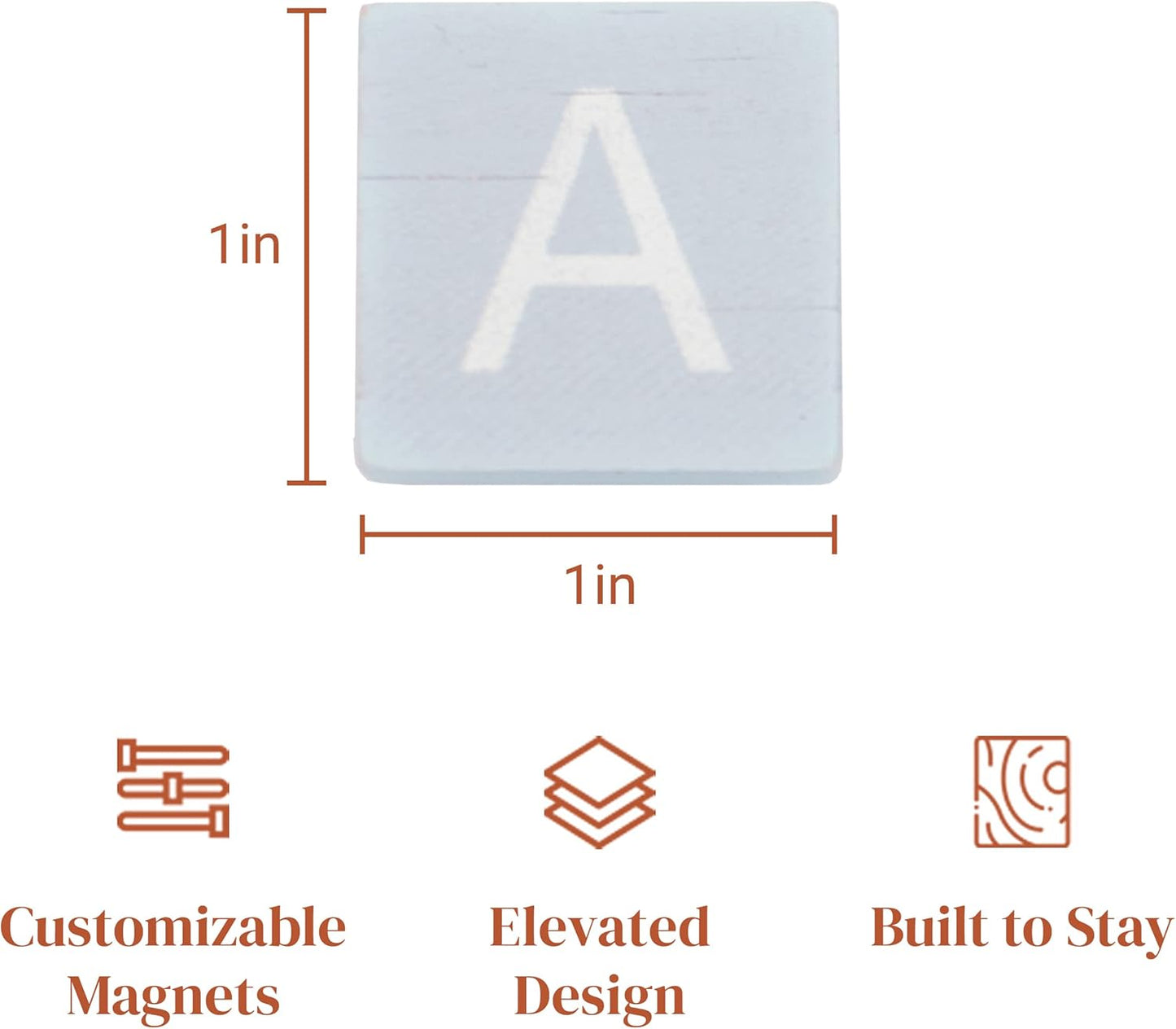 Stiles 100 Piece Wooden Magnetic Letter Tiles - Grey