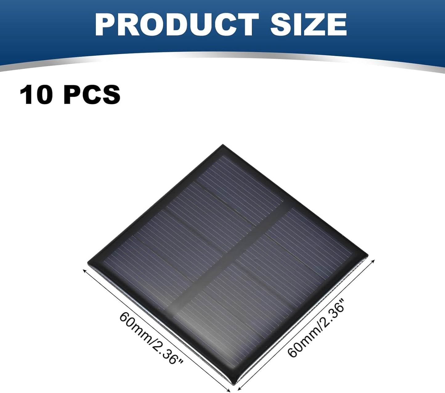 MECCANIXITY 10PCS 2V 0.08W 0.04A Mini Solar Panels for Solar Power, Small Solar Photovoltaic Cells Charge DIY Electric Toy Materials Solar System Kits, 1.57" x 1.57"