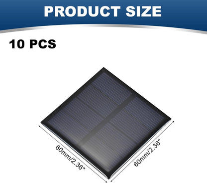 MECCANIXITY 10PCS 2V 0.08W 0.04A Mini Solar Panels for Solar Power, Small Solar Photovoltaic Cells Charge DIY Electric Toy Materials Solar System Kits, 1.57" x 1.57"