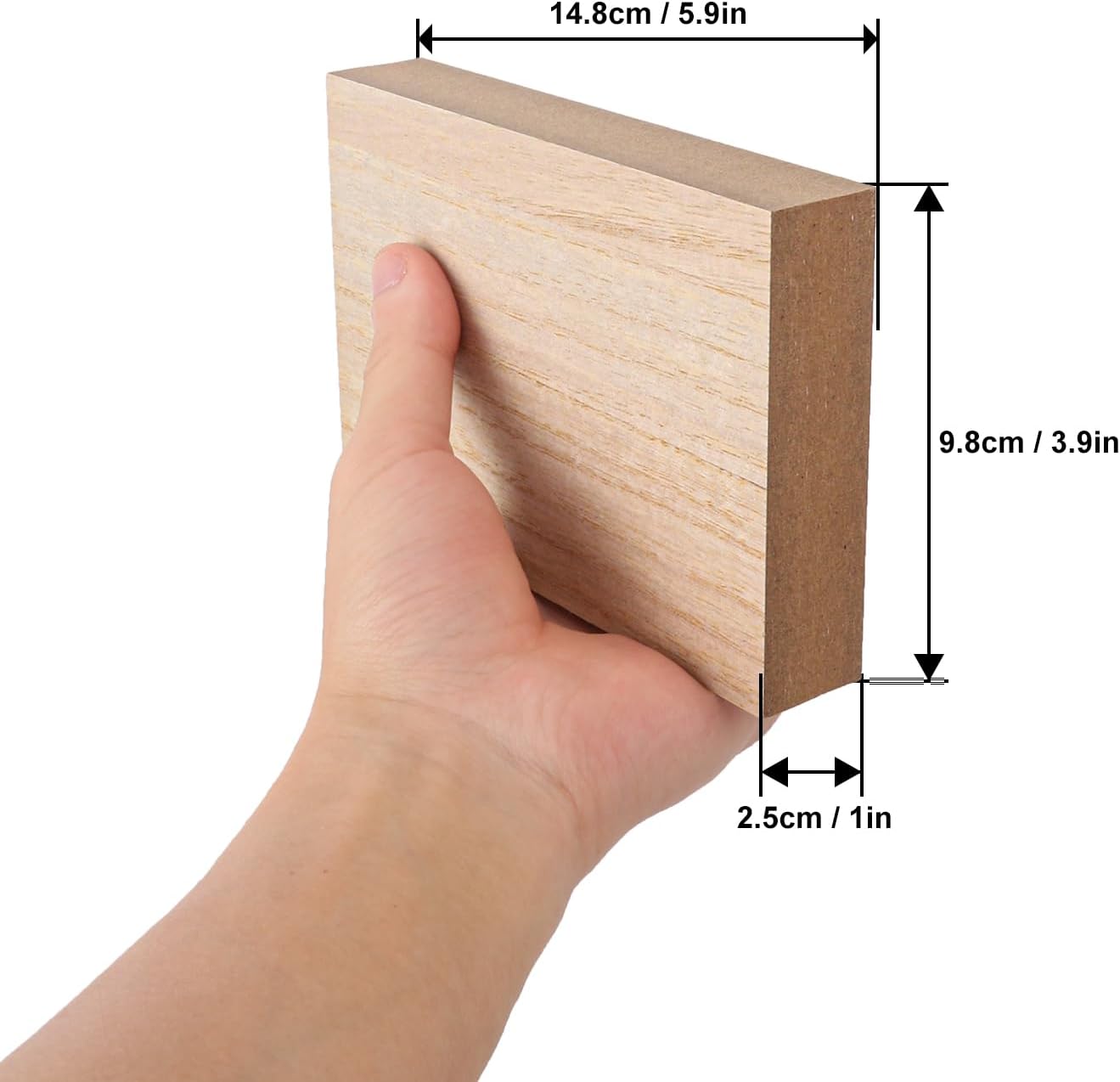 10 Pack Unfinished MDF Wood Rectangle Blocks, 3 x 10 Inch Wooden Blocks for Crafts, DIY Projects, and Custom Decor