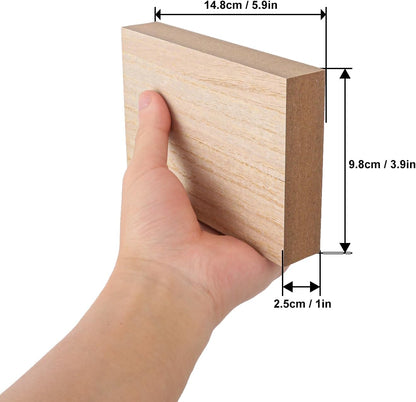 10 Pack Unfinished MDF Wood Rectangle Blocks, 3 x 10 Inch Wooden Blocks for Crafts, DIY Projects, and Custom Decor