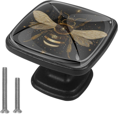 4 Pack Cabinet Knobs Drawer Pulls, 30mm Round ABS Glass Drawer Hardware Growing Purple Butterflies Cabinet Handles with Screws for Dressers Kitchens Cupboard