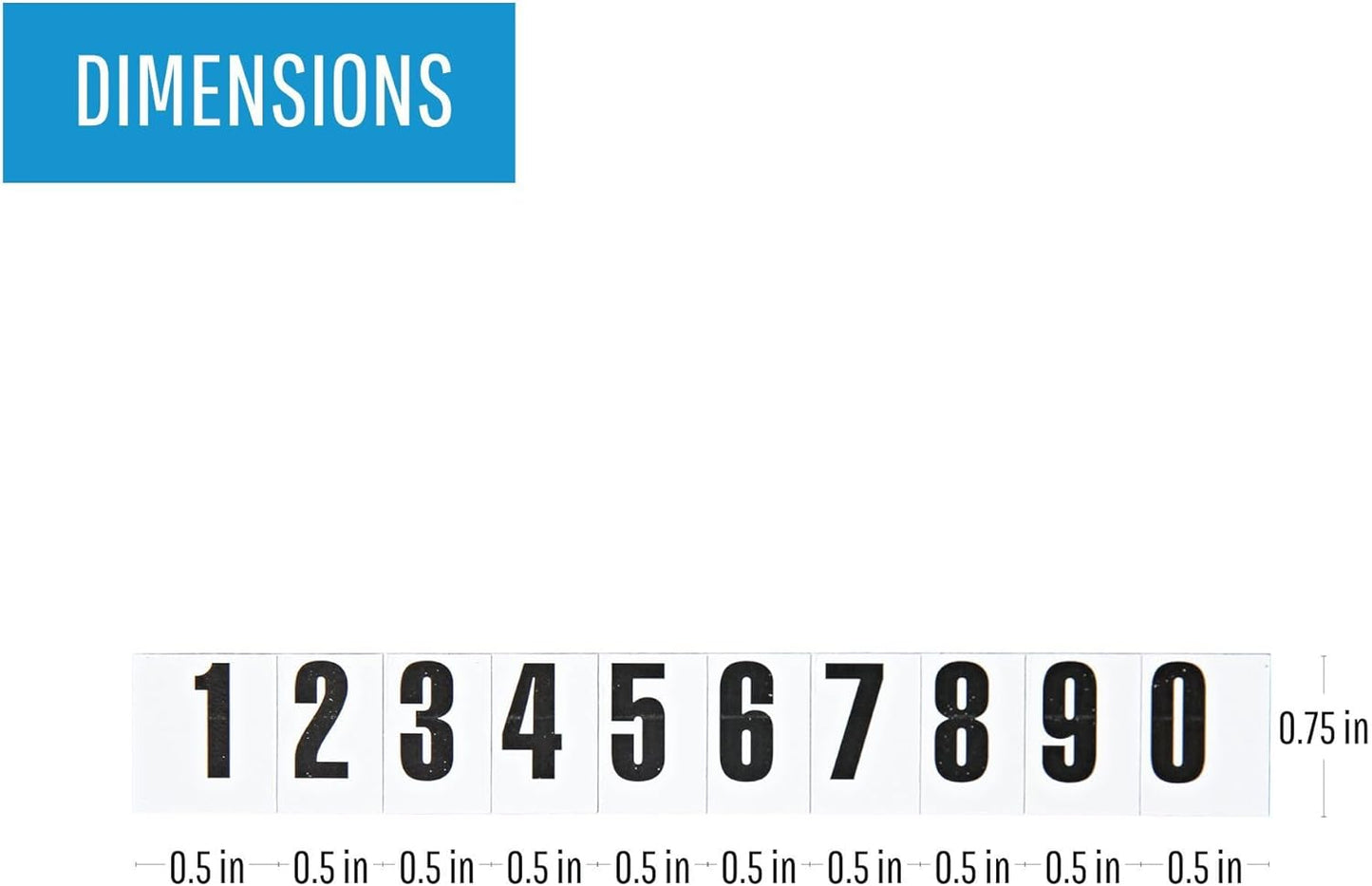 MasterVision Interchangeable Magnetic Board Accessories, Numbers, Black, 0.75" h