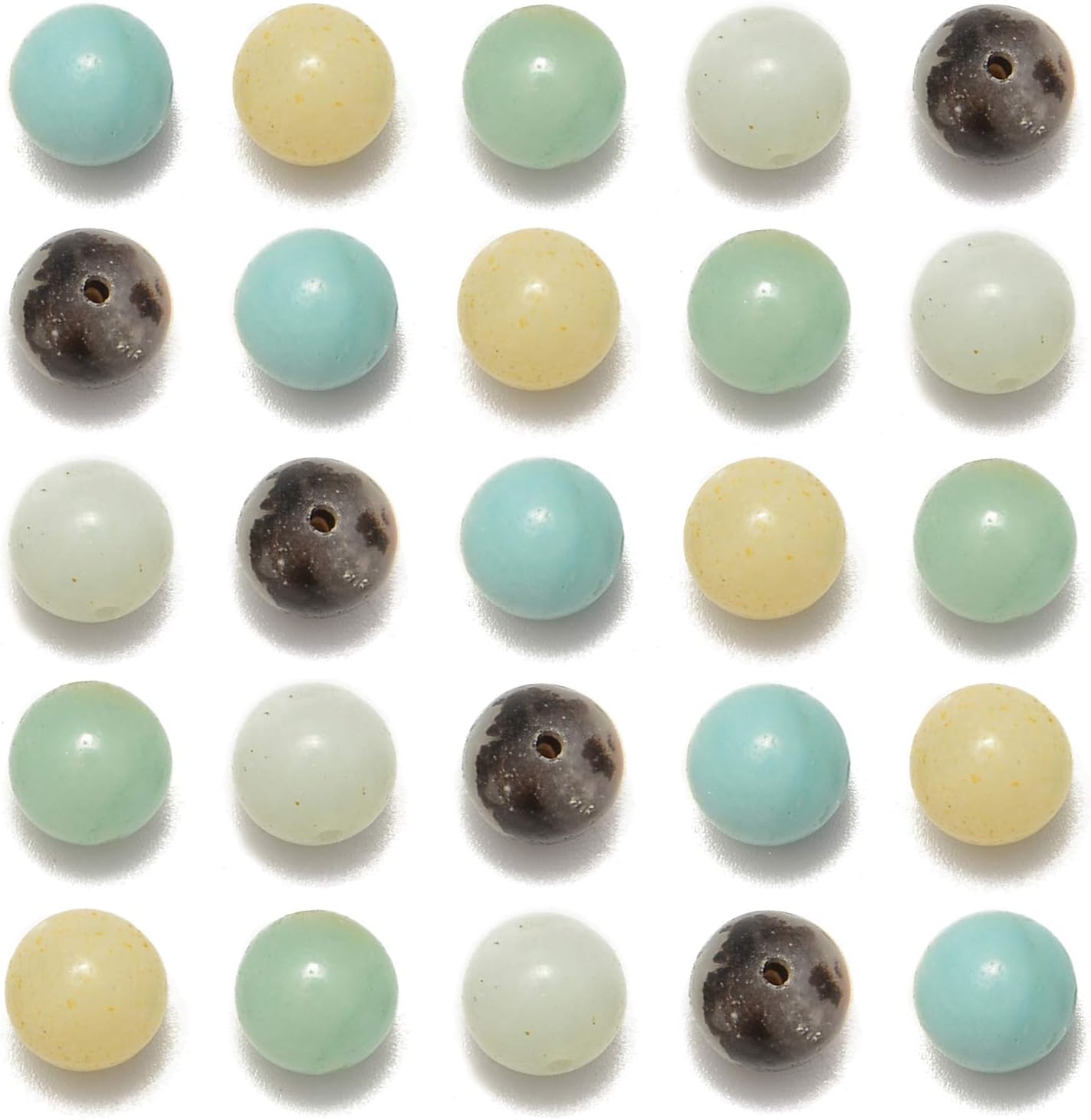 NCB 100pcs Original Natural Stone Beads Gemstone Round Loose Beads 6mm 8mm 10mm (Blue Aventurine, 6mm 100Beads) - Colors A